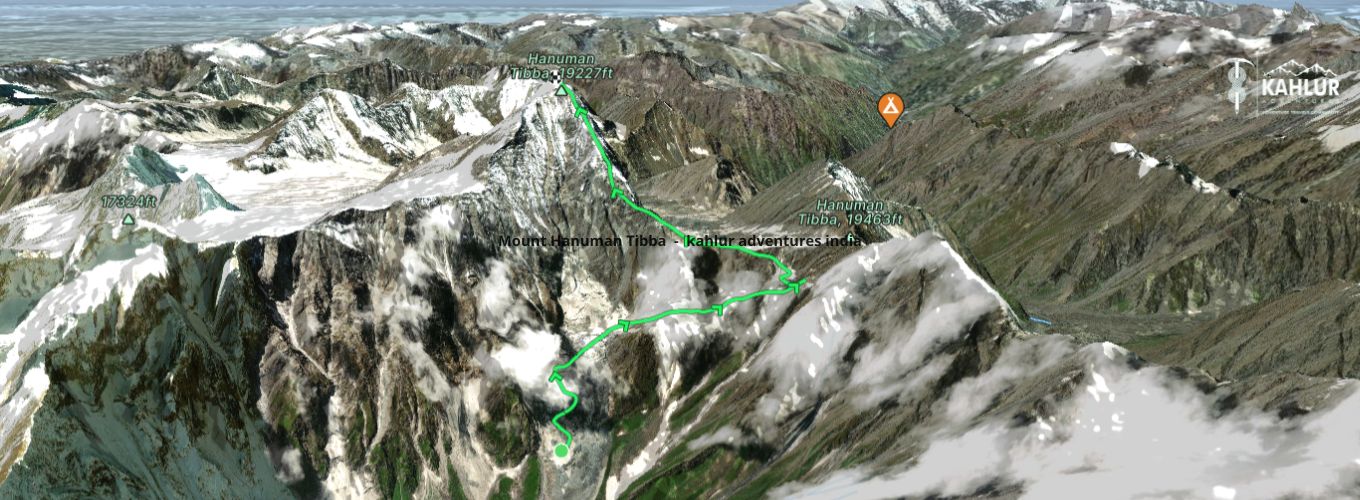 Hanuman Tibba peak climbing Map - kahlur adventures india