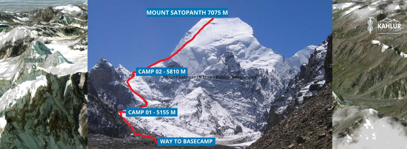 Mount Satopanth climbing Map - Kahlur Adventures India