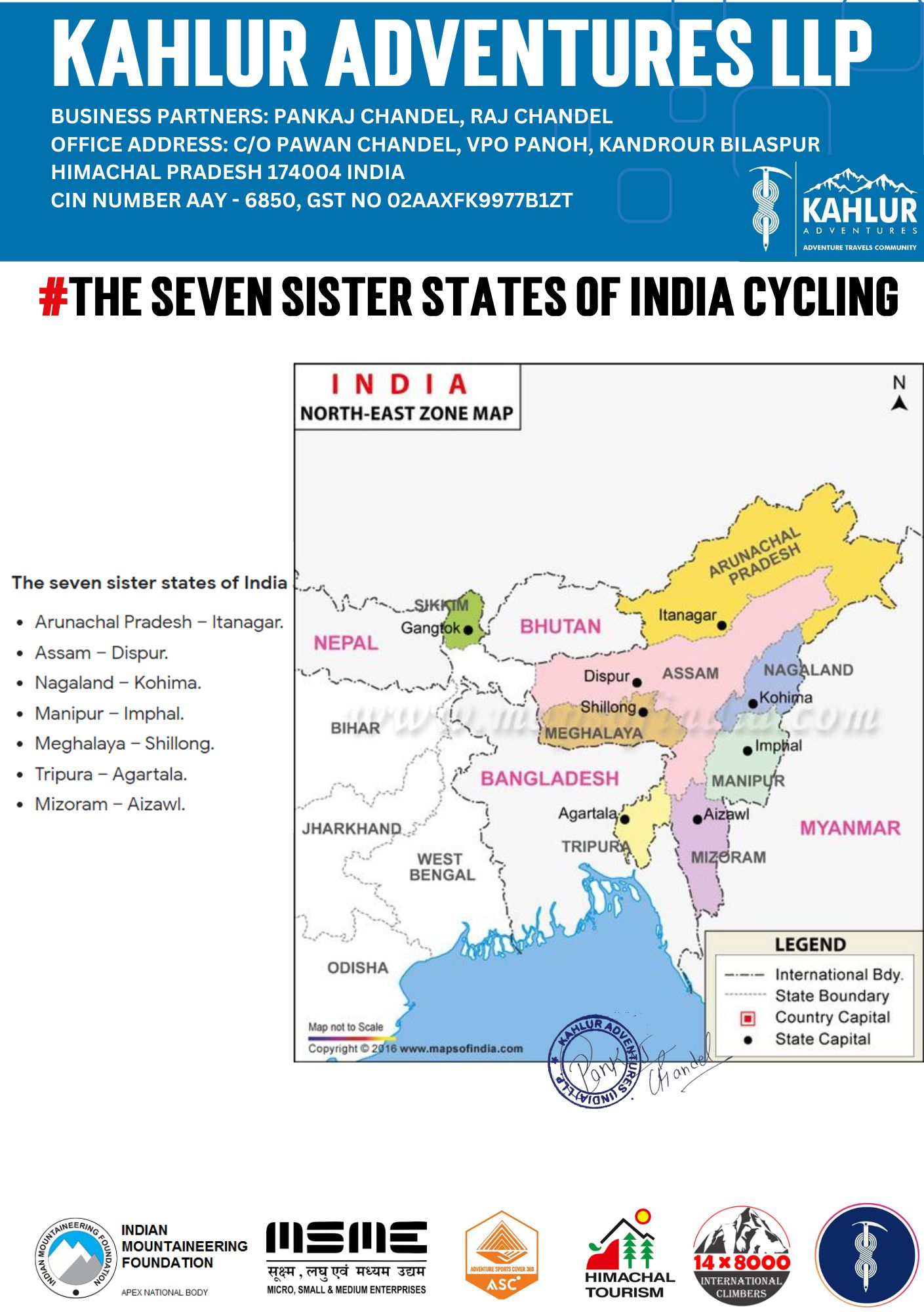 The seven sister states of India Cycling Kahlur Adventures India