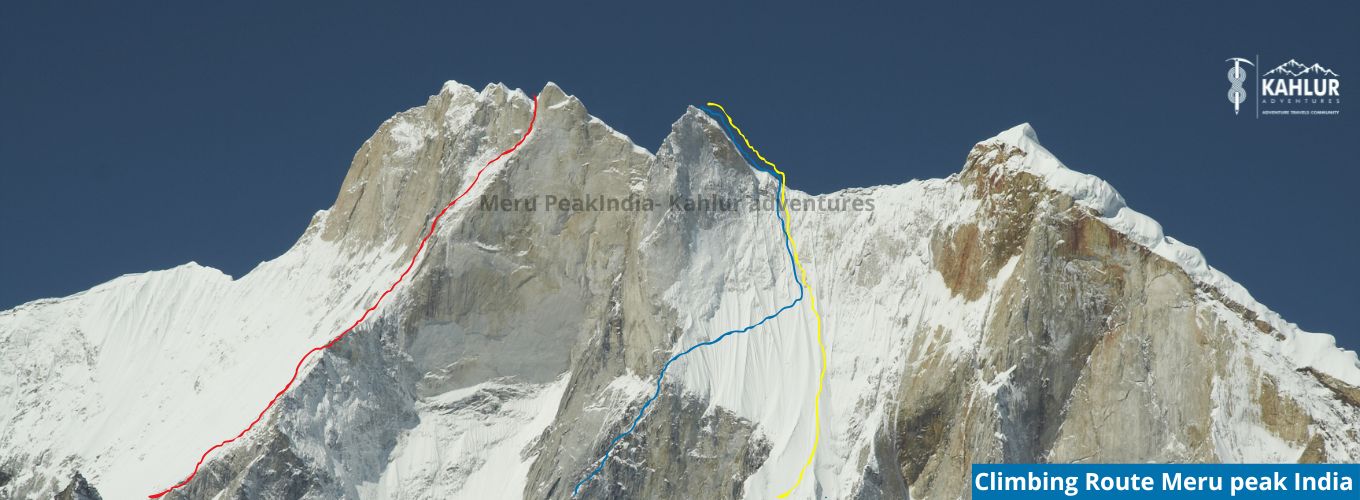 Climbing Route Meru peak India - Kahlur Adventures